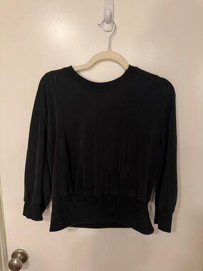 lululemon athletica Black Cropped Crewneck Sweatshirt